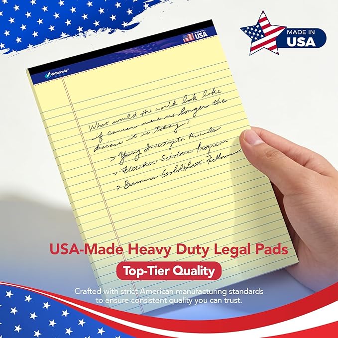WritePads Legal note pads 8.5"x14" Legal Pads, Wide Ruled, Canary Paper - Image 9