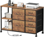 maihail 6 drawer file cabinet with charging station, main product view