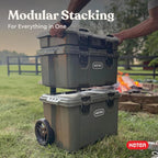 keter stack-n-roll outdoor gear organizer, 3-piece rolling storage, package contents
