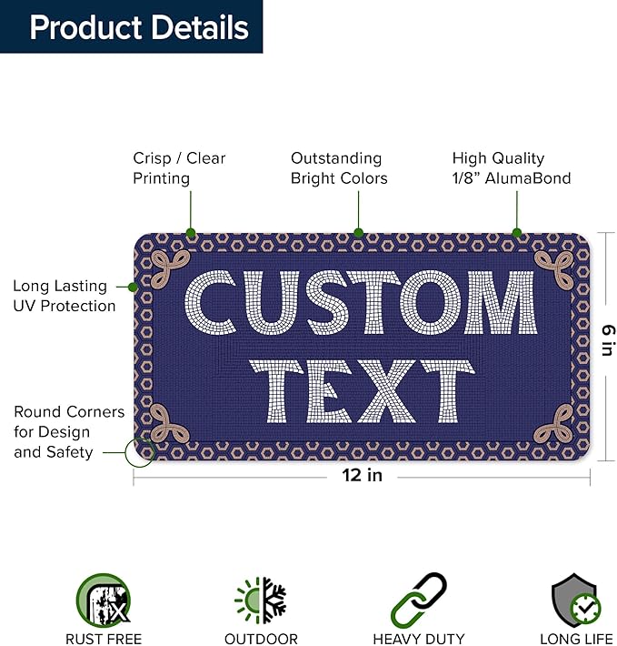 Custom Sign, Custom Street Sign, 11 Font Colors, 13 Font Styles, 4 Hole Options - Image 6