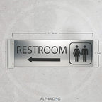 ALPHA DOG SIGNS Corridor Projecting Hallway Bathroom Sign, Left Arrow, - Image 2