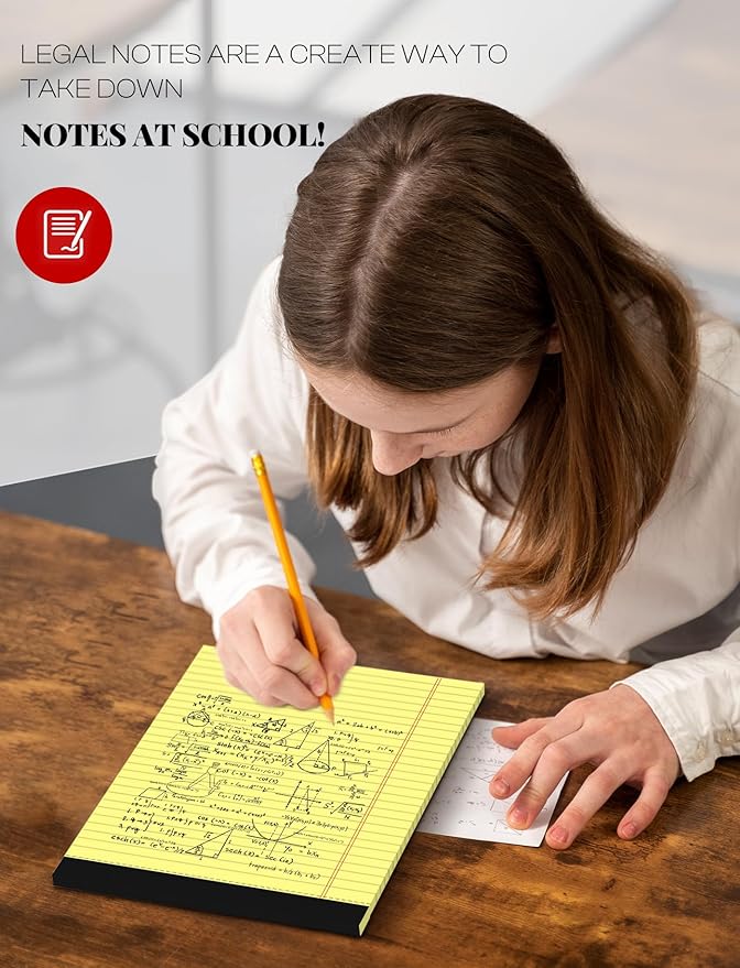 Yellow Legal Pads 8.5 x 11 Writing Pads Yellow Note Pads 8.5 x 11 Perforated - Image 7