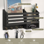 FifthQuarter Key Holder for Wall: Easy Mounted Key Rack and Mail Organizer - Image 6