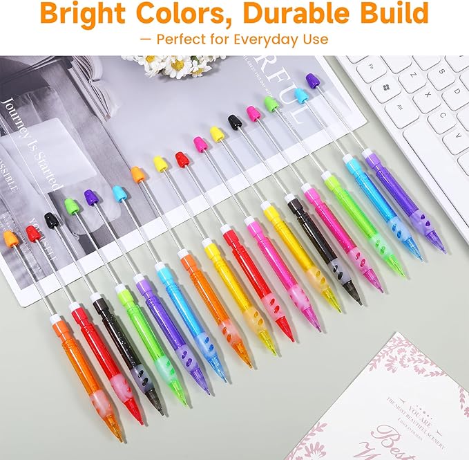 16Pcs Beadable Mechanical Pencils Bulk, Include 16 Beaded Mini Mechanical Pencil - Image 6