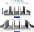 TEFONIA Adjustable Laptop Stand, 5 Slots, Aluminum Space-Saving, - Image 3