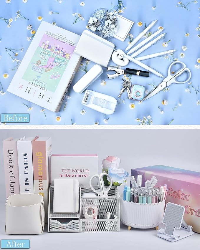 LXEVIHK 20Pcs White Desk Organizers and Accessories - Image 7
