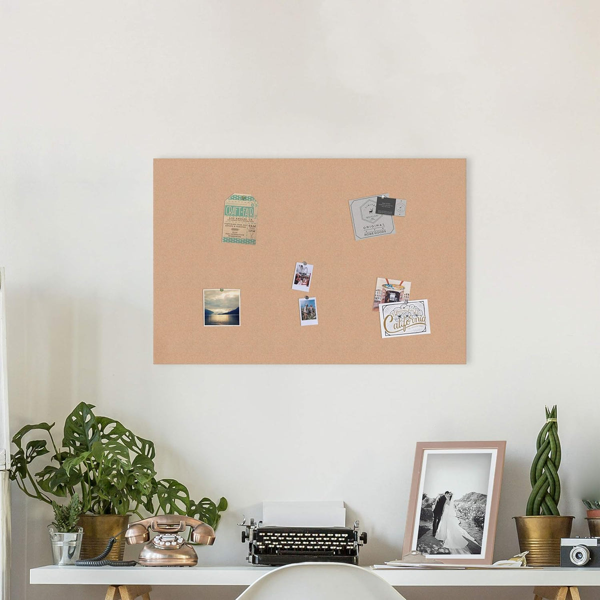 U Brands Bulletin Board Office Wall Decor, Frameless Cork Board, 23" x 3...