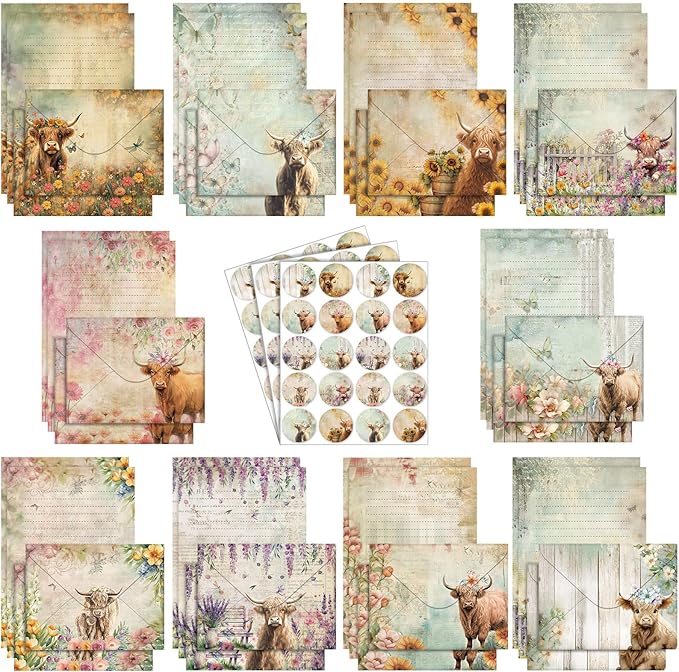 TaoBary 160 Pcs Stationery Paper Set 50 Double Sided Stationery Papers by TaoBary