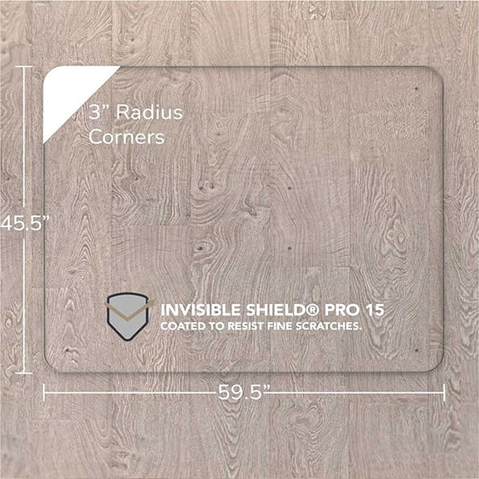 Vitrazza Glass Chair Mat 46” x 60” Superior ¼ Thick, Luminoso Low-Iron Ultra - Image 3