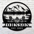 Personalized Campfire Name Metal Signs, Custom Last Name Sign by HYTSIGN