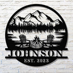 Personalized Campfire Name Metal Signs, Custom Last Name Sign by HYTSIGN