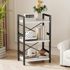 Homeiju Bookshelf, 3 Tier Industrial Bookcase, Metal Small Bookcase, Rustic - Image 2