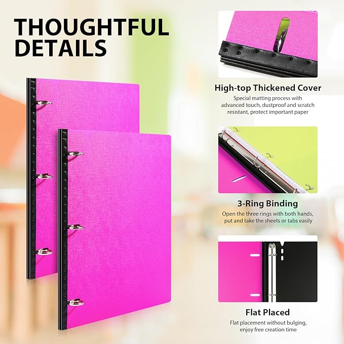 MAKHISTORY Telescoping 3 Ring Binder-4PCS, Flexible Binder - Image 4