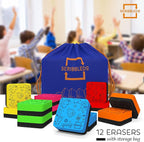 12 Pack Dry Erase Erasers Assorted Colors Magnetic Whiteboard Erasers - Image 4