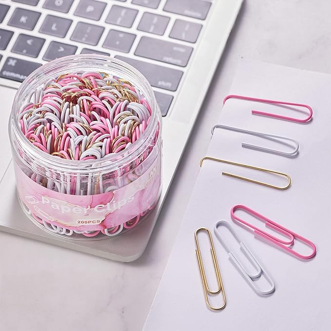 NEEWAY 200pcs Large Pink Paper Clips, 2 Inch Jumbo Paper Clip, Ceative Colored - Image 6