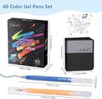 LIULIUCAI Gel Pens for Adult Coloring Book, 60 Colors Large Capacity Metallic - Image 5