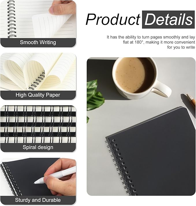 miikoul 100 Packs A5 Spiral Notebooks, 60 Sheets/120 Pages, Hardcover Lined - Image 2