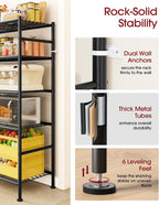 sakugi 5-tier heavy-duty garage storage shelves, 59.1"x15.7"x69.2", black, package contents