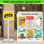 INNOVSIGN Heavy Duty Adjustable Pedestal Poster Sign Stand, 11x17 Aluminum Open - Image 9