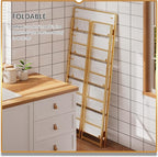 4NM No Assembly 5 Tiers Folding Bookshelf Storage Shelves Vintage Bookcase - Image 4