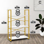 CAPHAUS 3 Tier Small Bookshelf, 24 Inch Width Free Standing Shelf, Bookcase - Image 3