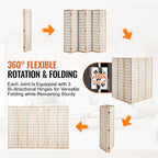 VEVOR Room Divider, 6 Panel Japanese Room Divider, Wood Folding Privacy Screen - Image 3