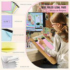 Colored Legal Pads, 3 Pack Writing Pads 8.5 x 11, Wide Ruled Legal Notepads - Image 4