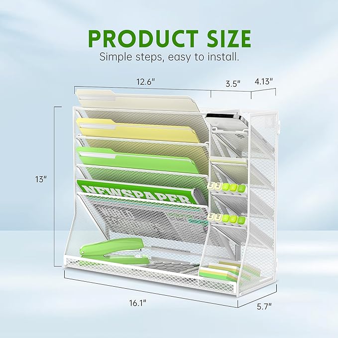 SUPEASY Wall File Organizer, 5-Tier office wall organizer - Image 5