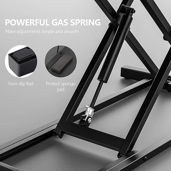FITUEYES Height Adjustable Standing Desk 36” Wide Sit to Stand Converter Stand - Image 5