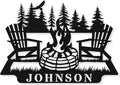 Personalized Campfire Name Metal Signs, Camper Decor, Custom Family Name Sign by HYTSIGN