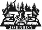 Personalized Campfire Name Metal Signs, Camper Decor, Custom Family Name Sign by HYTSIGN