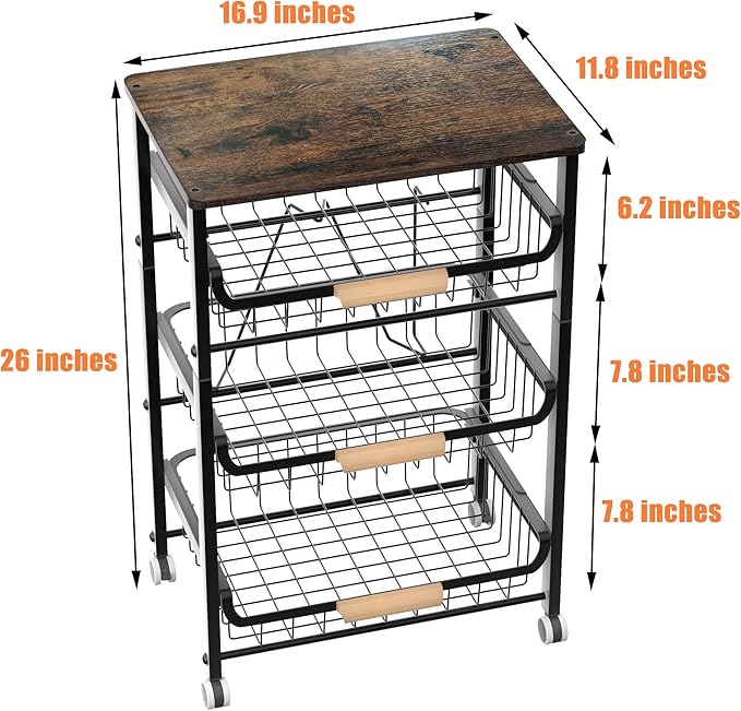 NiuYichee 4-Layer Fruit Basket Kitchen Food Organizer and Rack, Stackable - Image 3
