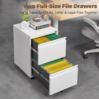 approgreent 2 drawer metal file cabinet, fully assembled, front angle view