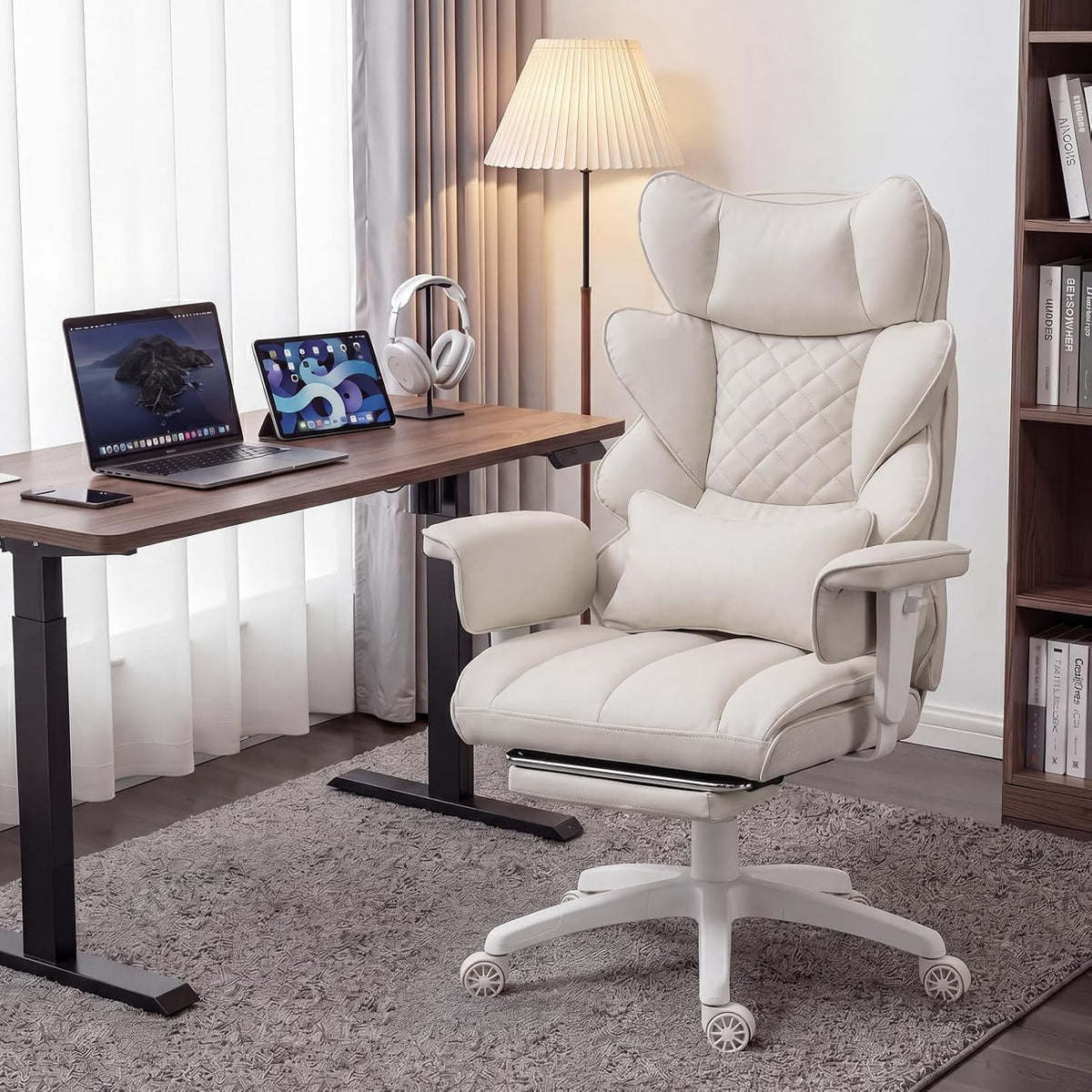 Dowinx Big and Tall Office Chair with Pocket Spring Cushion,High Back Compute...