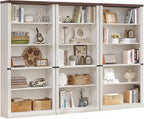 RWYHG 70" White Tall Bookshelf Set of 3, 5-Tier Thick Wooden Book Shelf by RWYHG