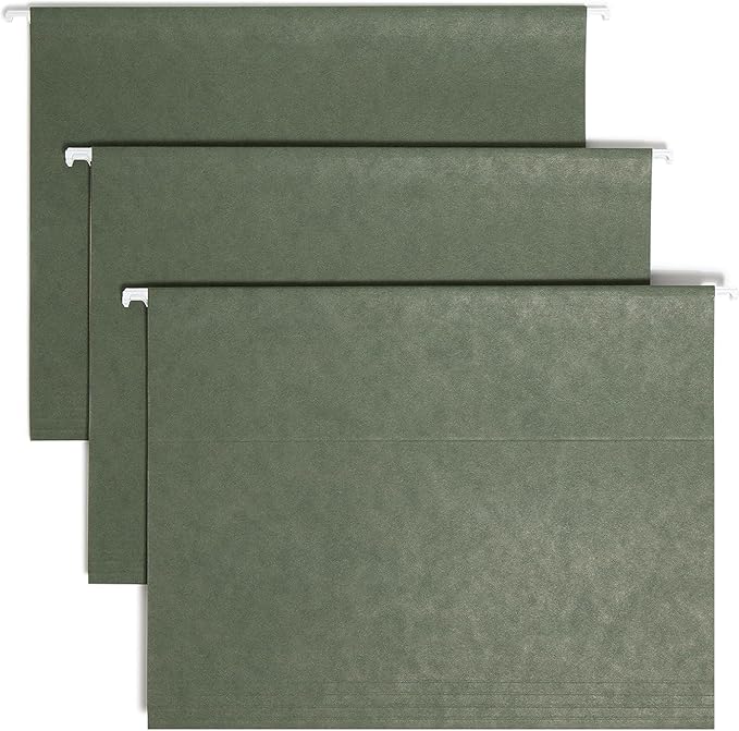 Smead Hanging File Folder, 1/5-Cut Adjustable Tab, Letter Size, Standard Green by SMEAD