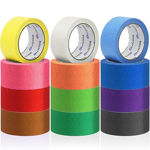 Oleitodh 12 Rolls Colored Masking Tape Painters Tape 2 Inch x 360 Yards - Image 8
