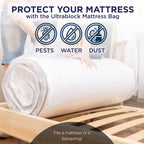 Ultrablock Mattress Bags for Moving or Storage – 6 Mil Plastic Cover, Tear and Puncture Resistant, Non-Slip Grip, Extra Thick Queen Size Bag