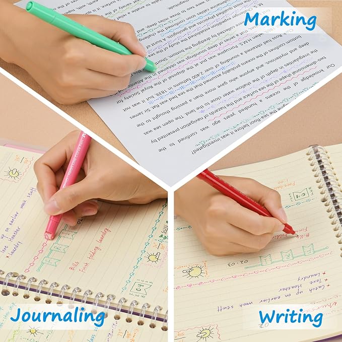 AECHY 18PCS Curve Highlighter Pen Set, Dual Tip Marker Pens - Image 6