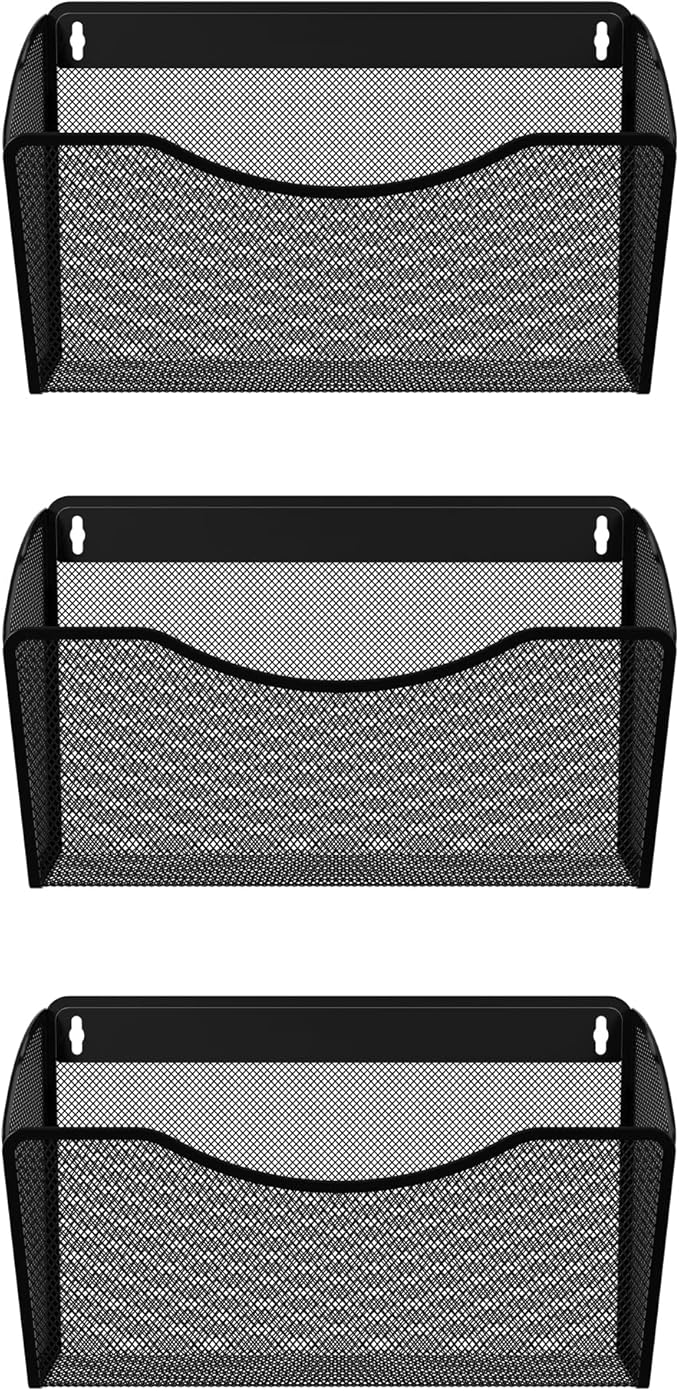 EasyPAG 3 Single Pocket Wall File Organizer, Mesh Hanging File Folder Organizer - Image 2