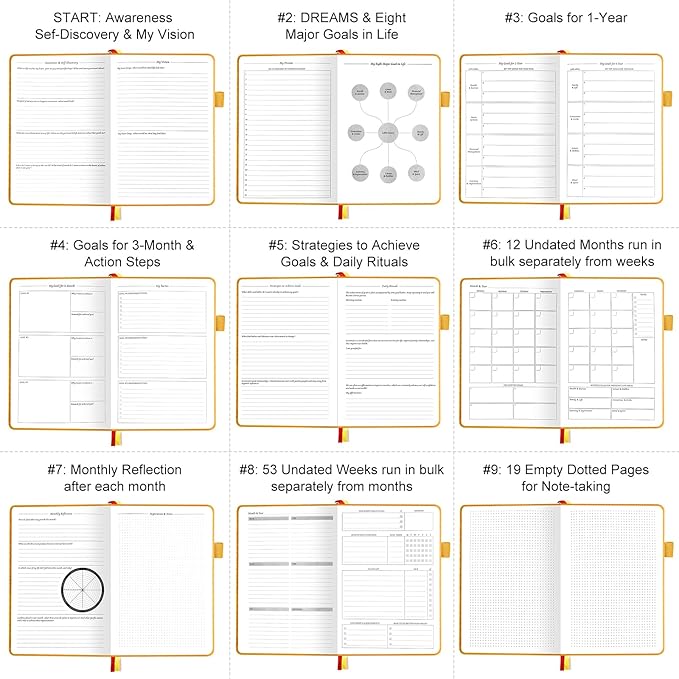 Undated Luxurious Weekly & Monthly Planner to Increase Productivity Hit Your - Image 5