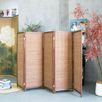 Furnnylane 5 Panel Short Room Divider Screen, Small Bamboo Panel Divider - Image 3