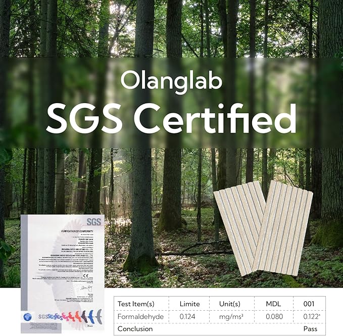 Olanglab Wood Slat Wall Panels 4 Pack, Wooden Acoustic Wall Panels, 94.5"x12.6" - Image 5