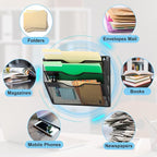 EASEPRES Magnetic 3 Pocket Mesh Hanging Wall File Organizer, Wall Mounted Mail - Image 4