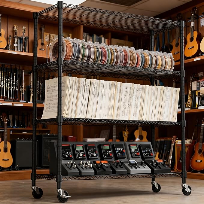 M MZG 4 Tiers Shelf 1400 lbs Steel Storage Shelving Utility Shelving Unit Steel - Image 5