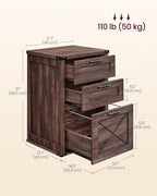 VASAGLE File Cabinet, Filing Cabinet - Image 3