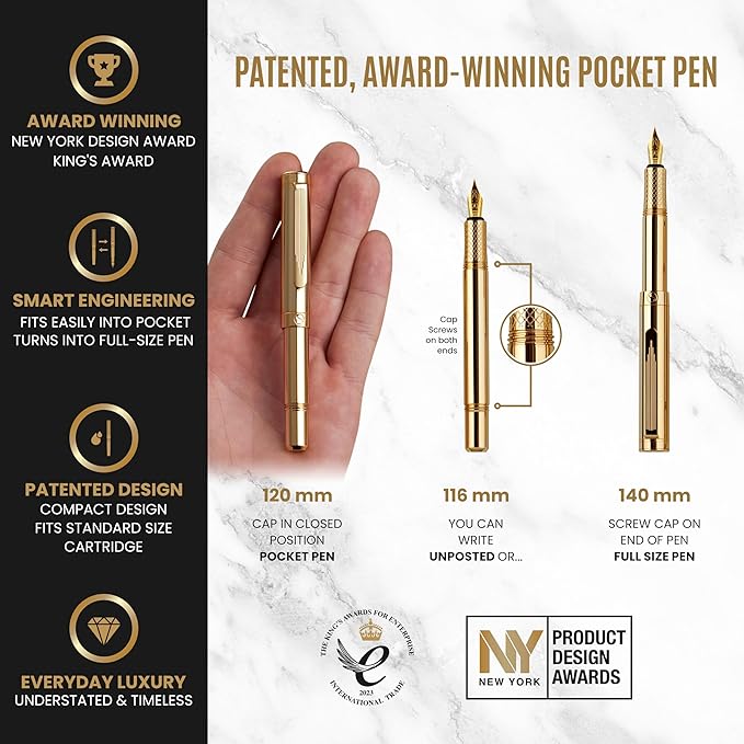Scriveiner Gold Luxury Fountain Pen - Image 4