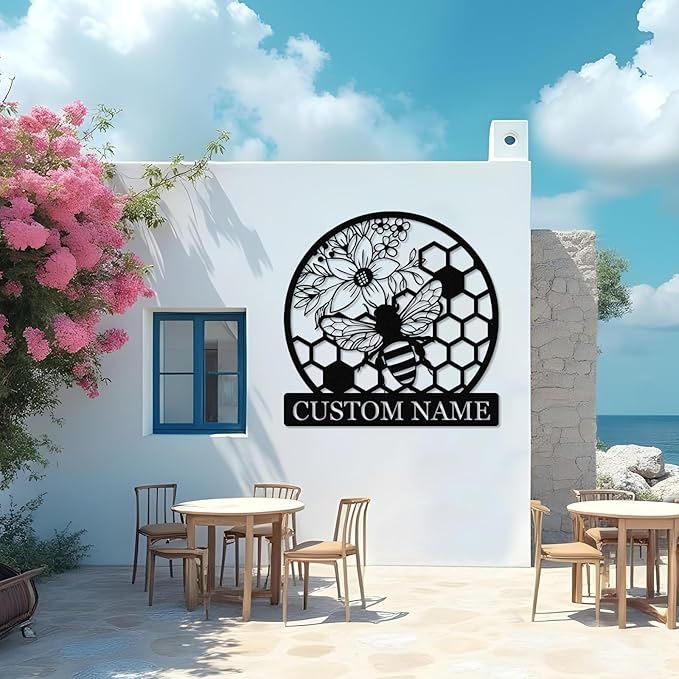 Dyoart Custom Honey Bee Metal Sign | Personalized Metal Bee Wall Art | Custom - Image 8