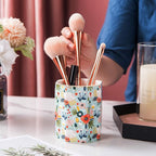 Jwest Pen Holder, Makeup Brush Holder Ceramic Shiny Gold Floral Pattern Pencil - Image 7