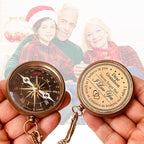 Gift for Grandson Brass Compass Engraved Quote | Memory Present to My Grandson - Image 3